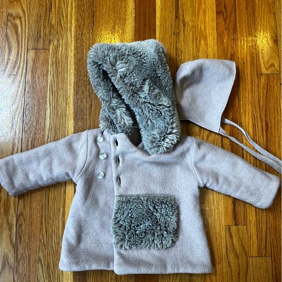 La Mascot 12m Baby Fleece Pink Coat and Hat - Picture 2 of 13